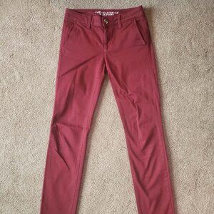 American Eagle Maroon Skinny Jeans LONG